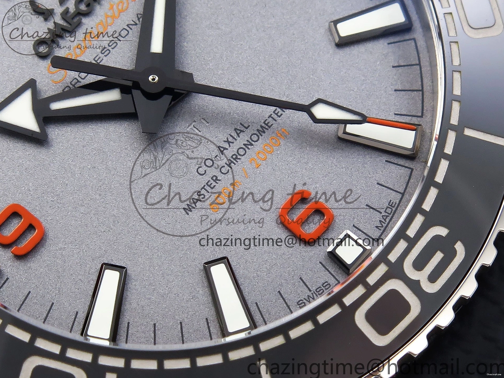 1226 Comfortable Planet Ocean 43.5mm SS VSF 1:1 Best Edition Black Orange Bezel Gray Dial on Nylon Strap A8900 Super Clone V 7730